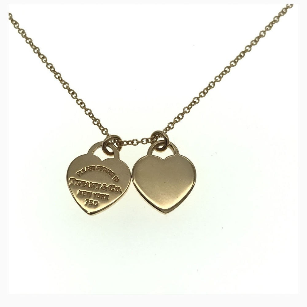 Tiffany&Co. Return To Tiffany Return Double Heart 750 Yellow Gold Necklace